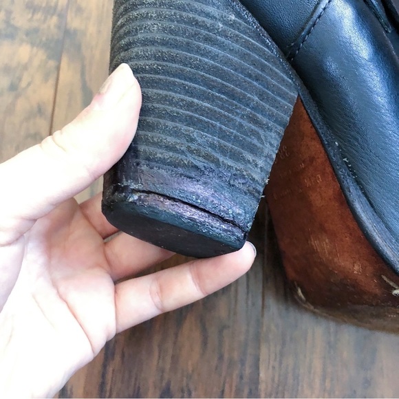 Rag & Bone • Harrow black leather ankle boots heeled bootie moto celeb strappy - Picture 12 of 15